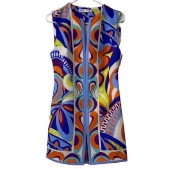 Zara Multi Colored Printed Mini Dress(Size Small) - Picture 4 of 9